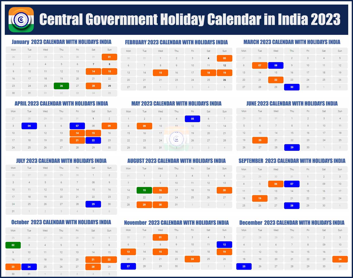 List Of All Holidays 2024 In India Crissy Genevieve